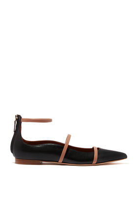 Robyn Flat Nappa with Nude Straps:blk:39:BLK:41.5